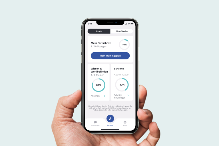 Dashboard des digitalen Trainingsplan auf dem Smartphone